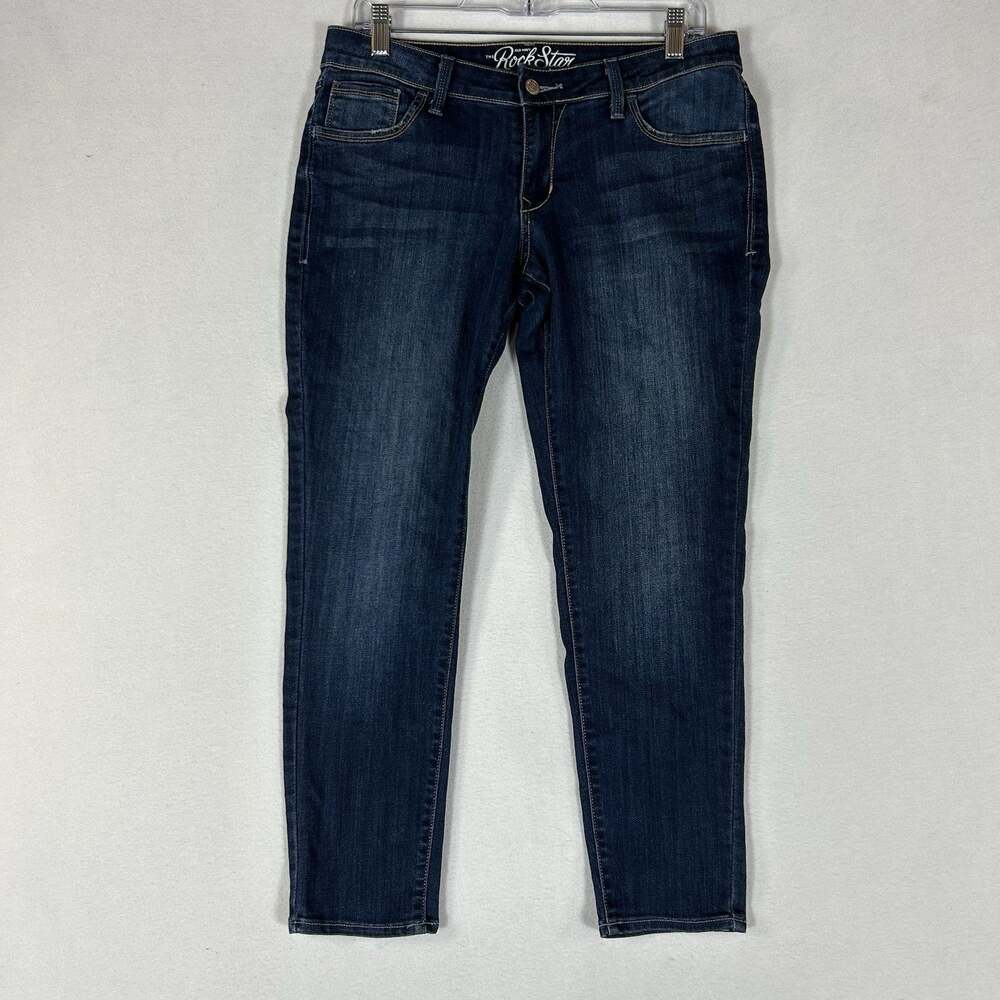 Old Navy Rockstar Crop Jeans Womens 12 Regular Blue Denim Mid Rise Medium Wash